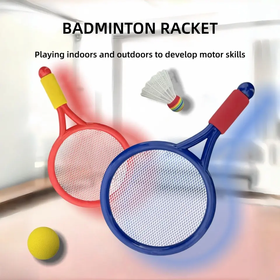 Badminton Racket Set for Two Players, Interactive Outdoor Sports Gear, Sports Rackets, Durable Design with High Elastic Mesh, Non-Slip Handle for Easy Grip, Badminton Equipment