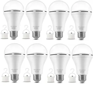 Emergency Rechargeable Light Bulbs 900LM Car Work Light Bulb Camping Outdoor Light 12W E27/E26 6500K 1200mAh White Lighting