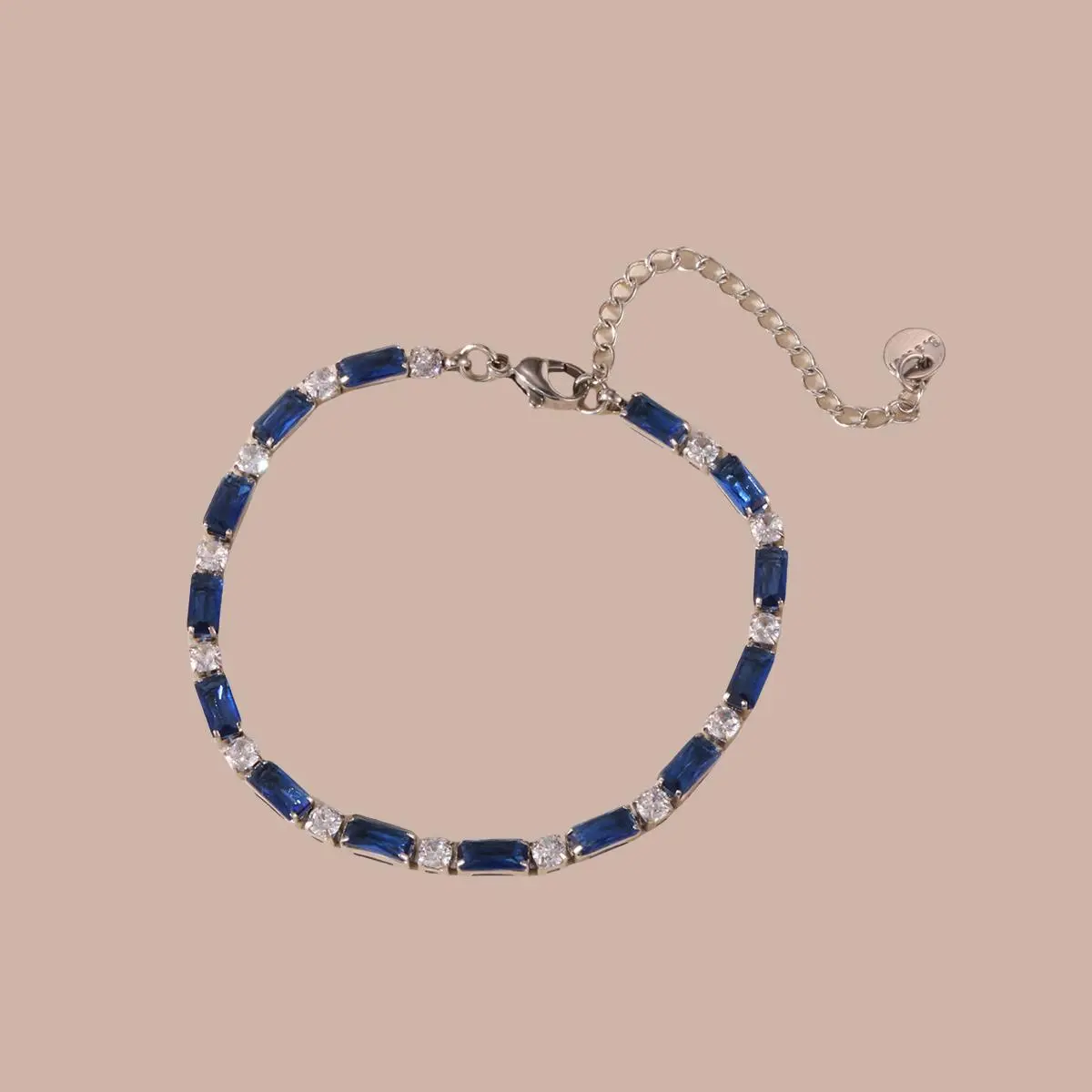 Women's Statement Gems Necklace - Elegant Silver-Tone Tennis Chain with Sparkling Multi-Colored Baguette Crystals for Party Wear, Statement Necklace