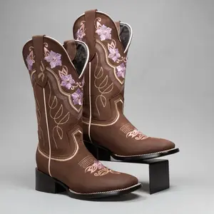 Jasmine Boots Lilac 100% Leather Made in Mexico Wide Calf Women Boots