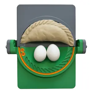 USA - JUMBO Empanada Maker Press, 7-Inch, Customizable with 2 Letters, Gray and Green – Perfect for Empanadas, Turnovers & Dumplings, Largest on the Market!