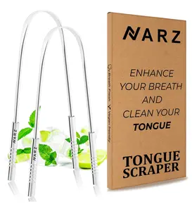 Tongue Scraper Professional Tongue Cleaner - Reusable Stainless Steel Scraper for Bad Breath, Toothbrush Restore, Effective Oral Hygiene Tool