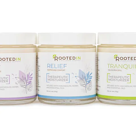 Rooted In Magnesium Cream Set | Sleep, Calm & Recovery | High-Absorption Formula | Hydrating & Fast-Acting Relief | Non-Greasy | 4 oz | Moisturizing Body Care