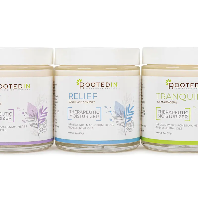 Rooted In Magnesium Cream Set | Sleep, Calm & Recovery | High-Absorption Formula | Hydrating & Fast-Acting Relief | Non-Greasy | 4 oz | Moisturizing Body Care
