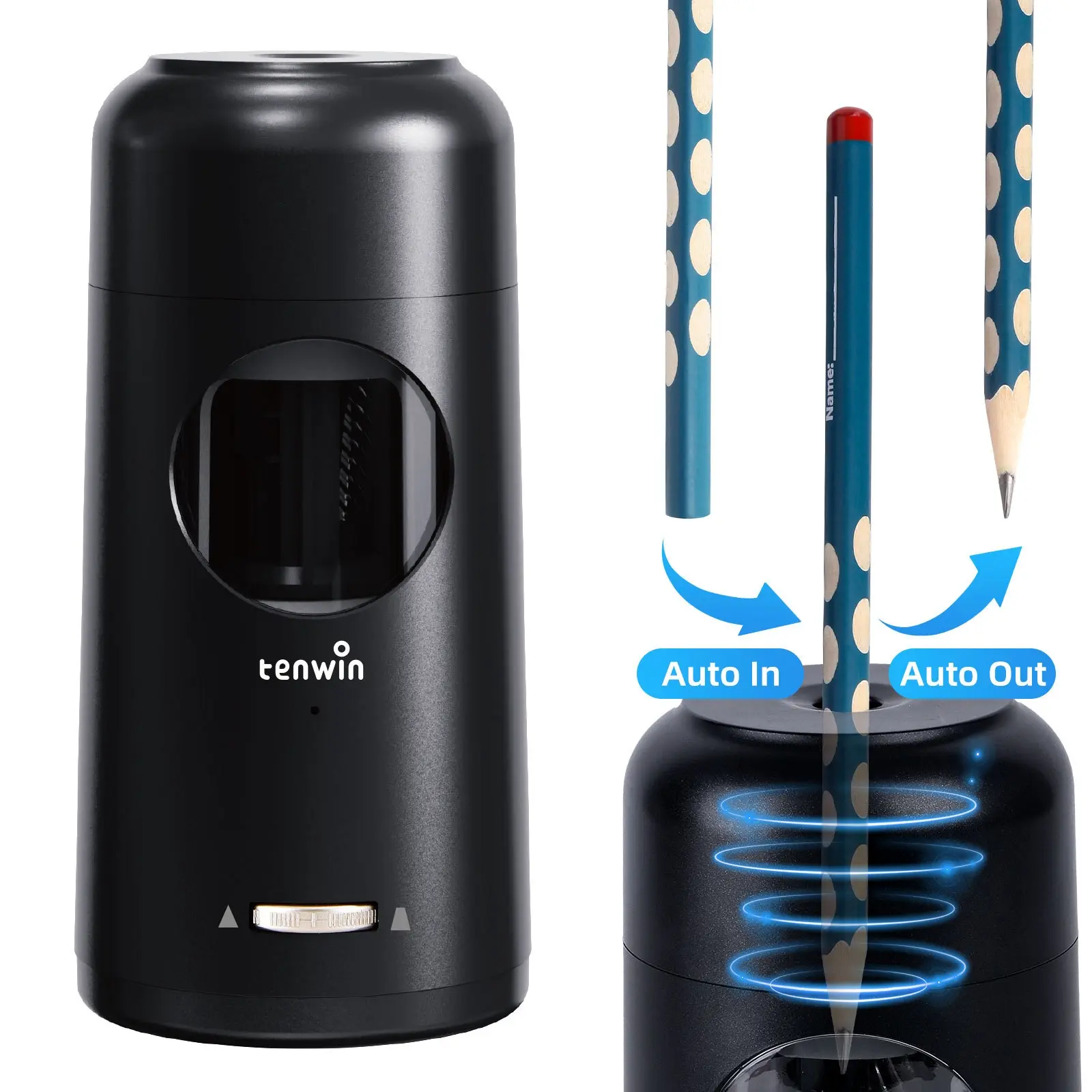 Electric Color Pencil Sharpener, Fully Automatic and Rechargeable Robot Sharpener, Ideal for 7-11.5mm Jumbo Pencils, Perfect for Home and Classroom Use