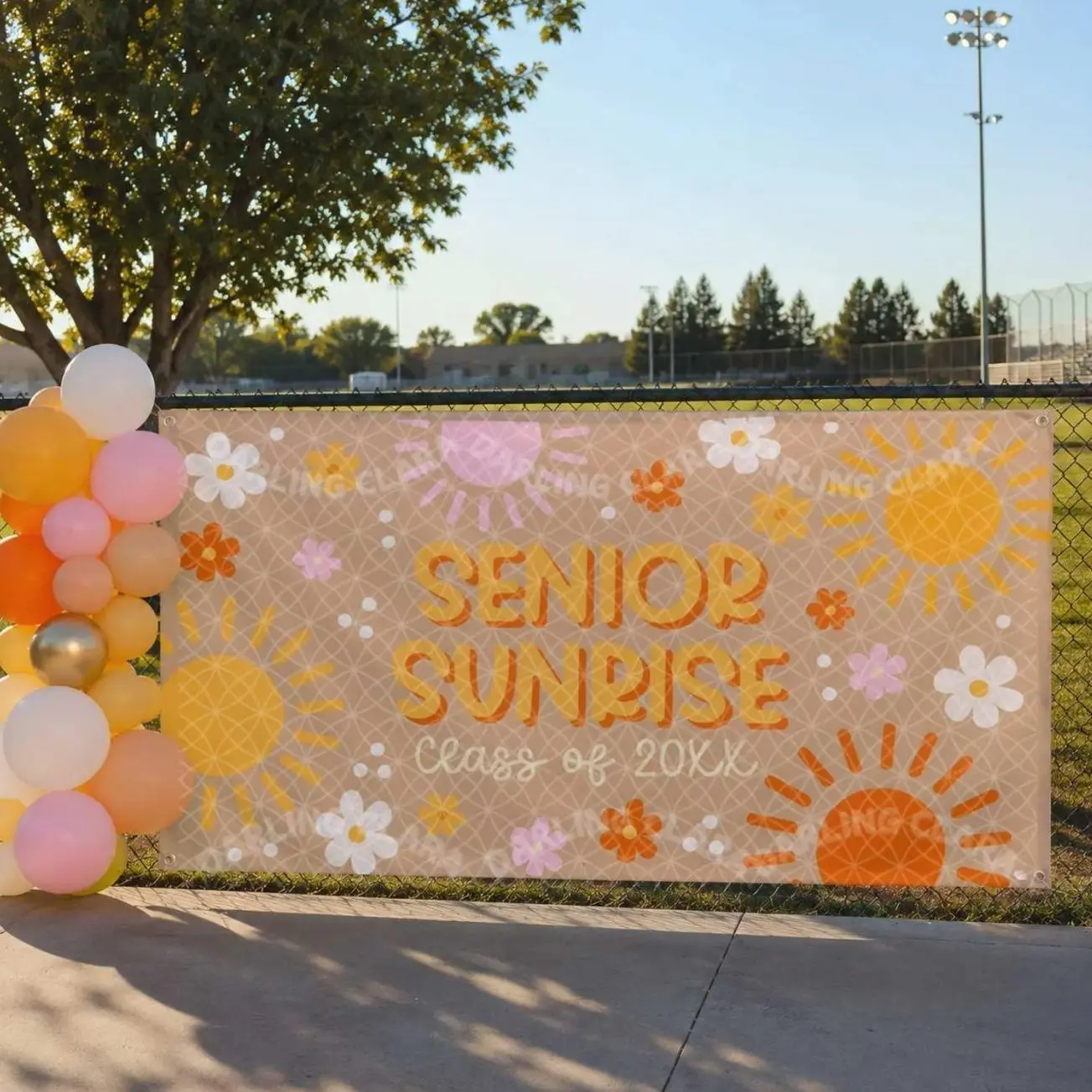 Senior Sunrise Banner, School Year Tradition Party Decor
