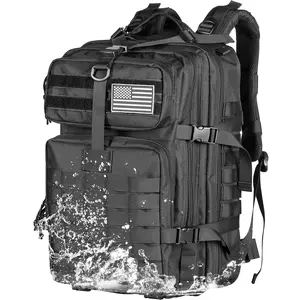 Military Tactical Backpack - Large 3 Day Assault Pack Molle Bag Rucksack for Outdoor Hiking and Camping,40L,With USA Flag Patch