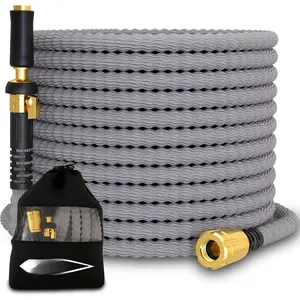 Garden Hose 65FT | NON-EXPANDING Durable, Flexible, Ultra Lightweight, Extra Strength Fabric Hybrid Water Hose, Heavy Duty Brass Connectors, With Jet Nozzle For Home, Marine, RV