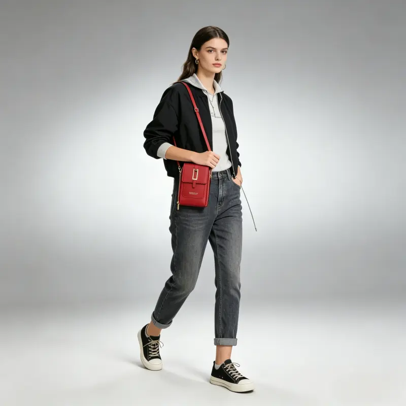 Multi-Pocket Crossbody Phone Bag, Adjustable Strap, Hands-Free Shoulder Purse for Daily & Travel