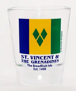 St. Vincent & The Grenadines Caribbean Flag Shot Glass