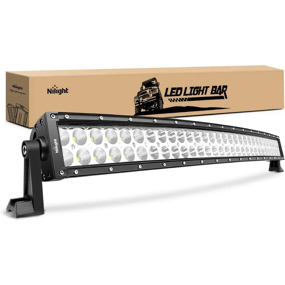 Nilight 32" 180W Curved High-Power LED Driving Light with Aluminum Alloy Mount, Car LED Lights for Off-Road SUV & Boat Fog Lighting, Led Lights Car