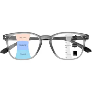 Progressive Multifocus Reading Glasses Women Men Blue Light Blocking Computer Readers Spring Hinges Eyeglasses