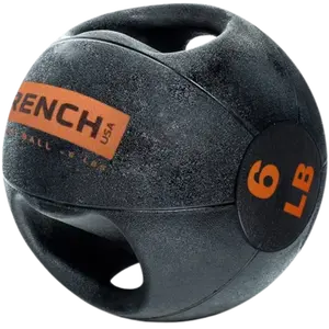 French Fitness Dual Grip Medicine Ball w/Handles 6 lb (New)