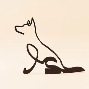German Shepherd Line Sculpture