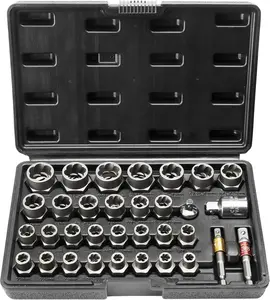 VEVOR Bolt Extractor Set, 29-Piece Bolt and Nut Remover Set, 6Mm to 10Mm, 13/32" to 3/4", CR-MO Steel Extraction Socket Set with Storage Case, for Removing Damaged Rusted Bolts, Nuts and Screws