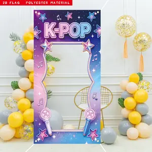 K-POP themed party photography props, made of polyester material, suitable for parties, birthdays, celebrations, entrances, room decorations, photography backgrounds, indoor and outdoor celebration events, and indoor and outdoor party decorations