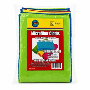 12-Pack Microfiber Cleaning Cloths – 12in x 16in Multi-Purpose Towels, 300 GSM, Super Absorbent, Lint-Free, Reusable Towels Everyday Coral Velvet Car