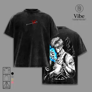 Kento Nanami Vintage Washed Oversized T-Shirt, Tank Top, Jujutsu Kaisen Anime Graphic Tee, Ratio Technique Blue Aura Streetwear, Heavy Cotton Unisex Casual Fashion, Gift for Fans