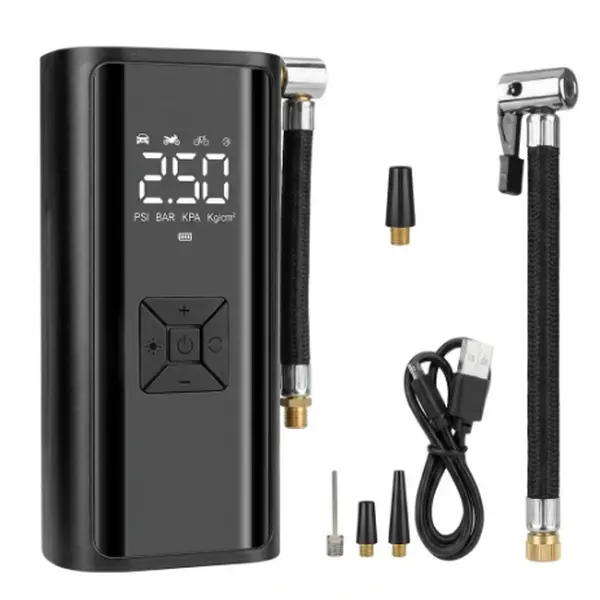 150 PSI Cordless Air Compressor Tire Inflator for Car Moto Bike Tires Portable Air Pump with Auto Shutoff Shelf Hardware Accessories