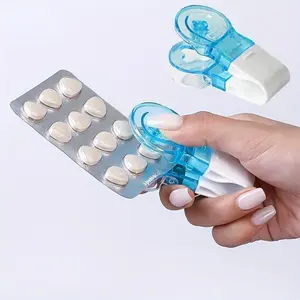 Portable Pill Extractor, 2 Pcs Mini Pill Extractor with Storage Box Design, Simple-Press Pill Extractor for Elderly, Disabled and People with Weak Hands, Healthcare Aid