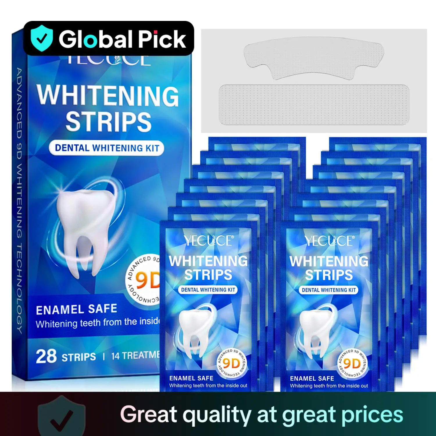 Teeth Brightening Strips, 28pcs/box Advanced 9d Brightening Technology Teeth Strips, Teeth Brightener Strips, Suitable for Adults, Oral Care Products,