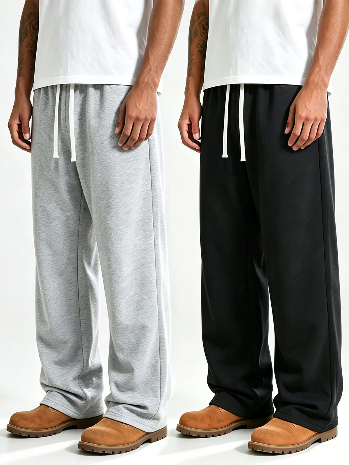 Men’s spring/autumn casual knit long pants, loose straight fit, simple versatile sweatpants suitable for jogging, fitness, and outdoor activities.