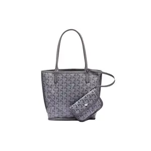 GOYARD Anjou Mini Tote Bag in Gray Calfskin Leather for Women, Double-Sided and Versatile Design