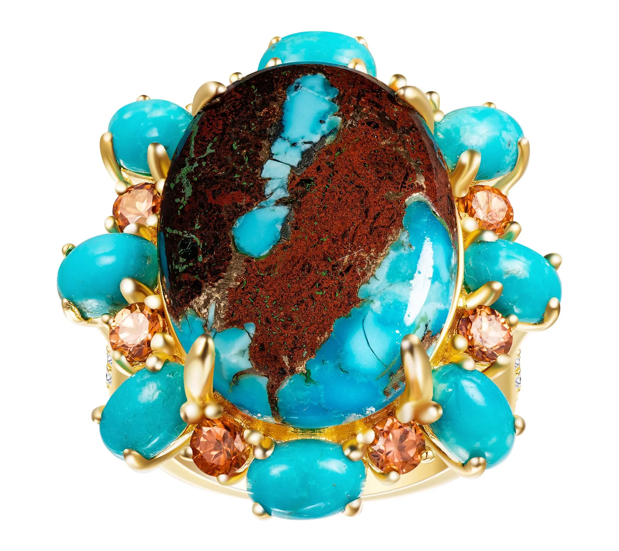Affinity Gems Halo Cluster Cocktail Ring, Sterling Silver