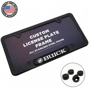 Black / Chrome Front or Rear Stainless Steel License Plate Frame Protect Cover Fit Buick Decorate Accessories Gifts