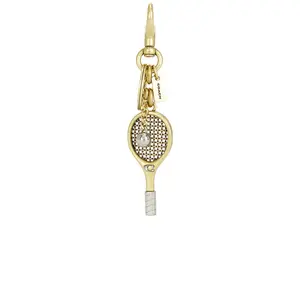 Coach Small Tennis Racket Bag Charm in Brass