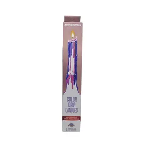 (set of 2) Pink, Purple Drip candles