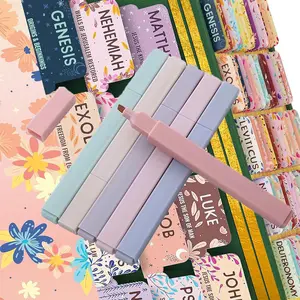 Bible Tabs with Highlighter Pen, 5 Sheets Bible Tabs with 6 Coloring Marker Pen, Gift for Women & Men, Office Stationery & Supplies, Book Accessories, Book Reading Stickers