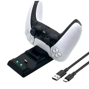 PS5 Controller Dual Charging Station with LED Light, Dual Fast Charging for PS5 Wireless Bluetooth Game Controllers