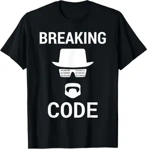 Breaking Code - White Design For Computer Security Hackers T-Shirt