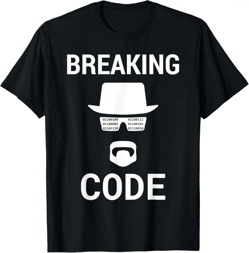 Breaking Code - White Design For Computer Security Hackers T-Shirt