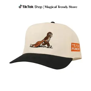 Team Punch Hat, Baby Monkey Punch with Plush Toy Hat, Emotional Support Gift for Animal Lovers, Cute Cap