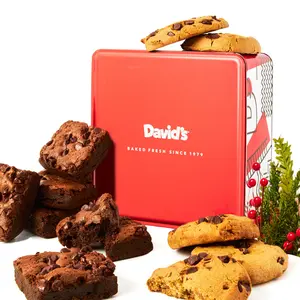 DAVID'S COOKIES Gluten-Free Assorted Snack Tin - Soft, Bite-Sized Cookies, Brownies