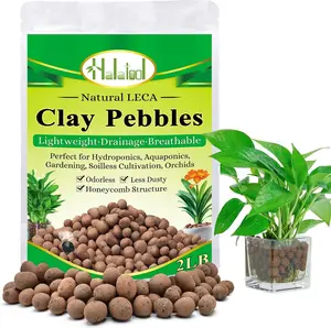 2 LB  Expanded Clay Pebbles for  4mm-16mm Clay Balls   Hydroton Leca Balls for Indoor  Hydroponic Growing Gardening Orchids Drainage Decoration Aquaponics