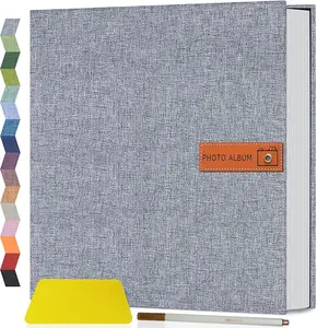 Popotop Large Photo Album Self Adhesive 4x6 5x7 8x10 Scrapbook Album DIY Picture Book,Gifts for Mom,Family Baby and Wedding,with Metal Pen and Plastic Board