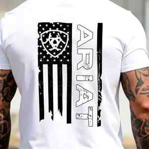 Fashion Men's Ardistressed American Flag T-Shirt Short Sleeve Crew Neck Tee Top Unisex Streetwear Tops 2026