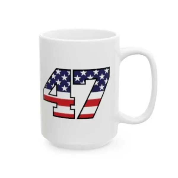 Coffee mug w/Stars and Stripes design 45/47