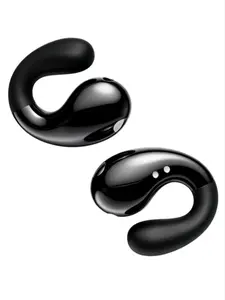 Boytond Ultra Open Ear Earbuds - Comfortable Clip-On Bone Conduction Earbuds, Over-The-Ear Open Headphones with Waterproof Build for Running, Gym Workouts, and Outdoor Sports, Obsidian Black