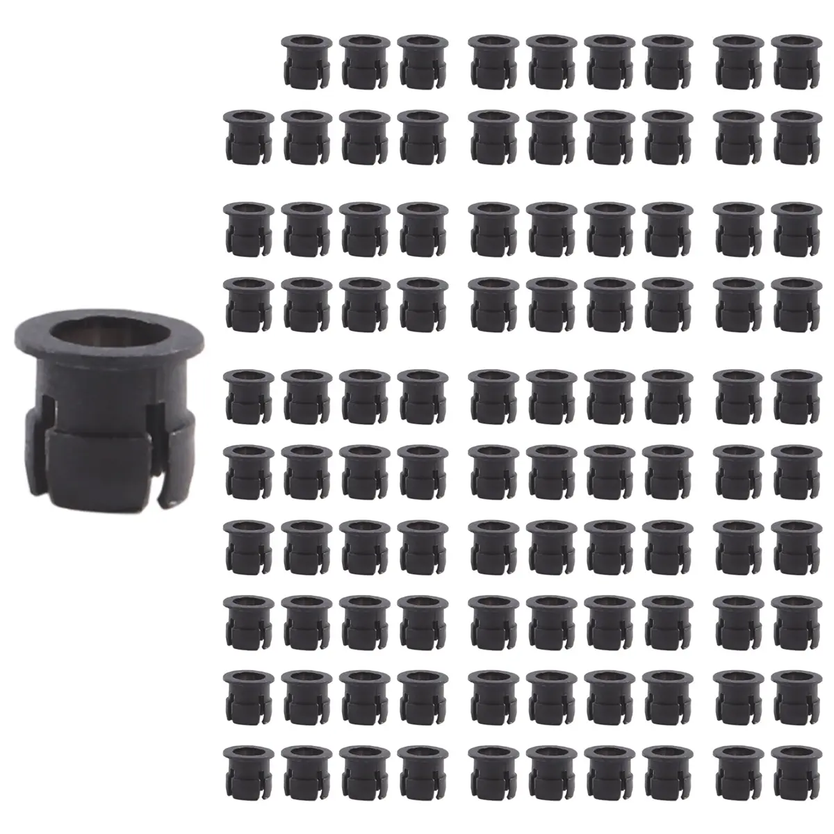 100-Pack 5mm Black Plastic LED Holders, Easy-Install Clip-On Mounts for DIY Home Decor, Custom Signs, and Display Panels, Lightweight, Small, Compact, Bulk Pack, Diy Enthusiasts