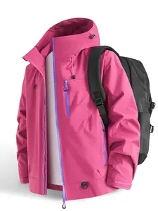 New Outdoor Hooded Couple Jacket, Windproof Waterproof Breathable Hiking Coat, Spring Sports Jacket, Spring & Fall Fashion, Comfortable Solid Color Pullover, Outdoor Zipper Jacket