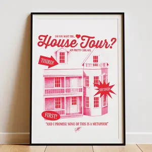 Sabrina 'House Tour' Lyrics Poster Print. Valentine's Day Gift. Home Decoration. Wall Art Poster For Fan