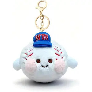 Soft Baseball Plush Keychain – Cute Stuffed Keyring for Backpack, Squishy Toy Gift for Baseball Lovers