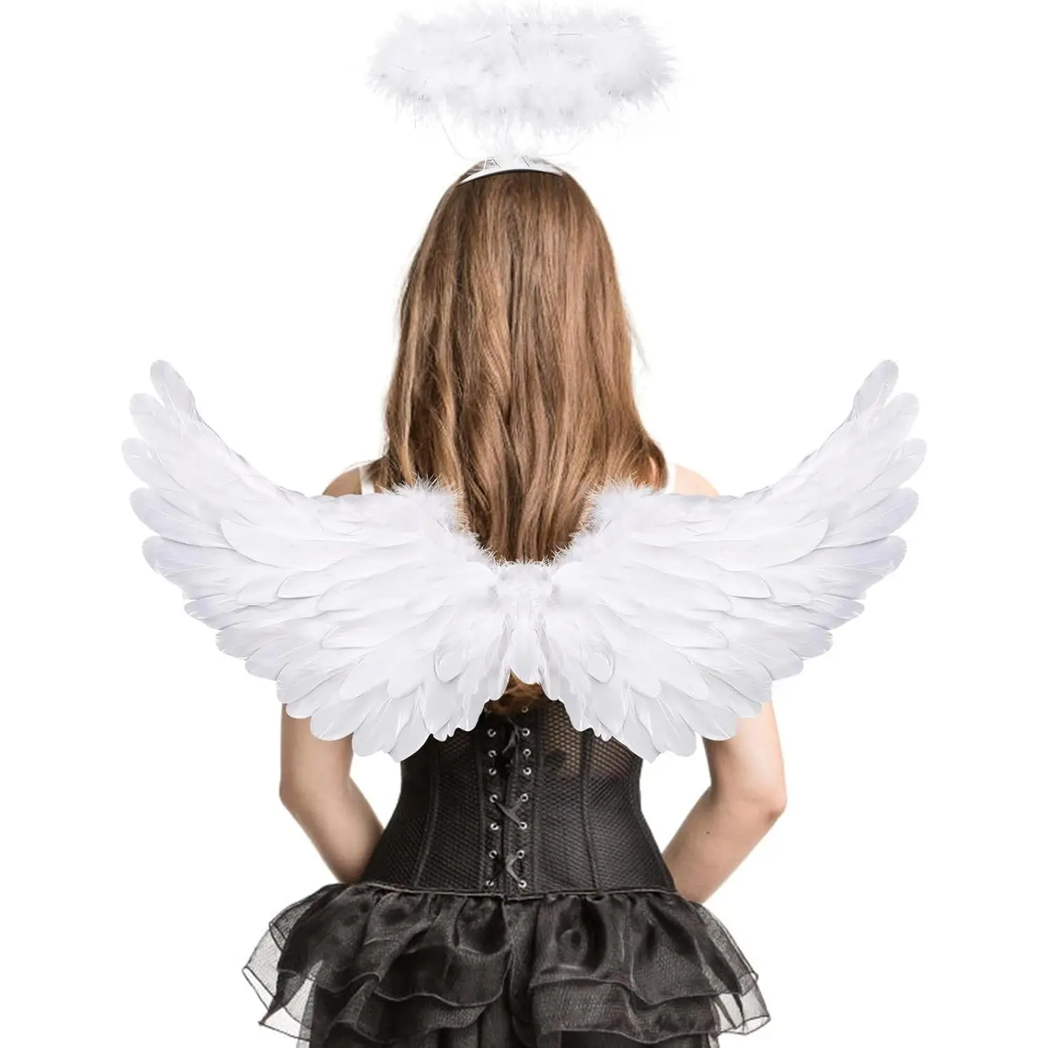 Angel Wings,  Angel Wings and Halo, Angel Wings Costume for Adult  Women Girls Halloween