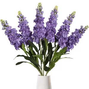 Long Stem Delphinium Artificial Flowers, 6PCS Snapdragon Flowers Purple Flowers 31.50" Decorations Home Garden Wedding Decor Hand Ornaments