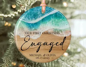 Personalized Ocean Resin Ornament – Custom Beach Christmas Bauble