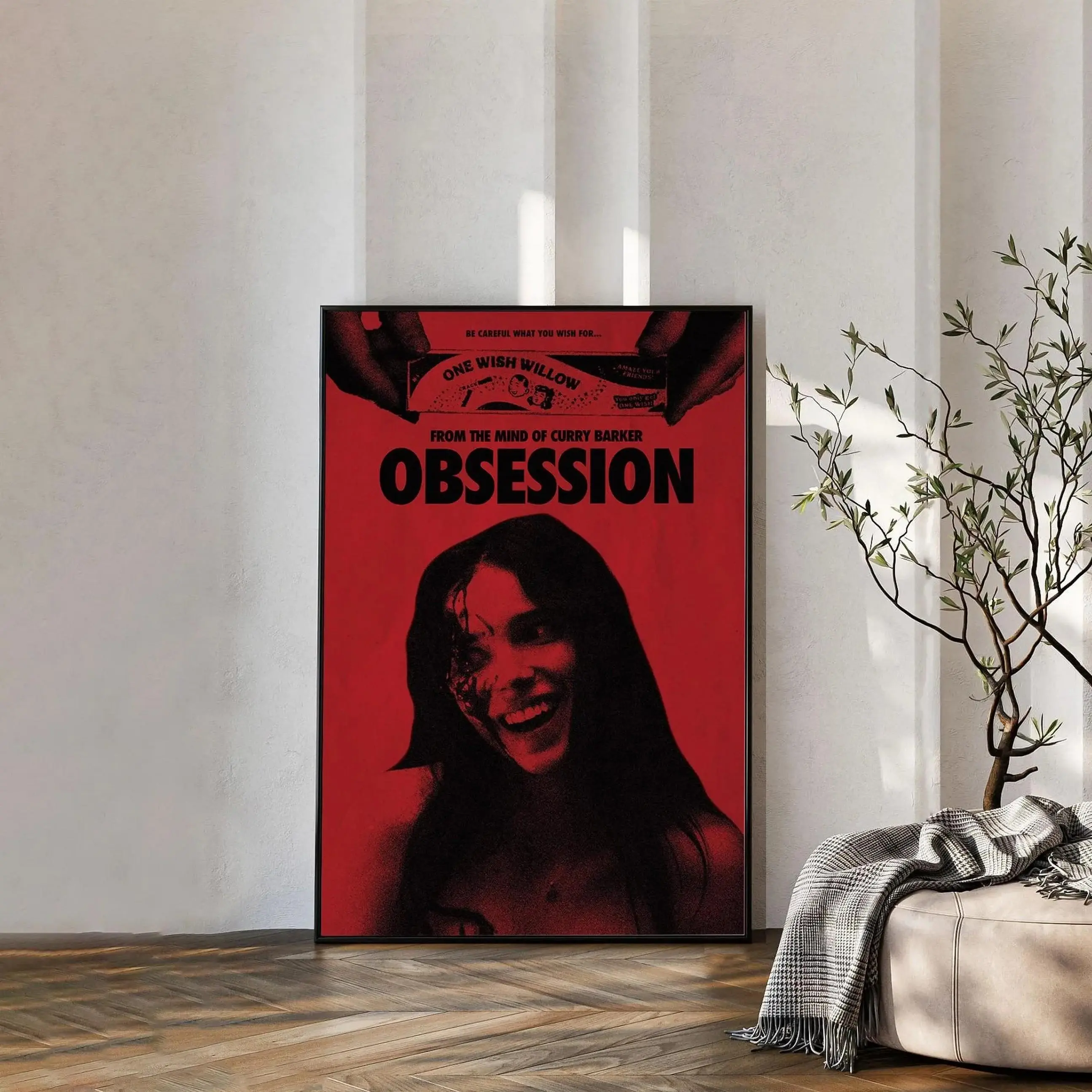Movie Obsession Printed Poster, Film Lover Wall Art, Home Theater Decor and Recommended Movie Gift for Bedroom or Cinema Room